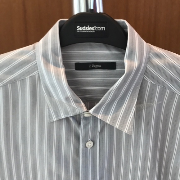 Z zegna shirt stripe grey white - Picture 6 of 7